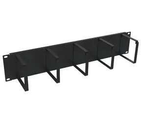 Solarix VP-05-2-00-B černá / Vyvazovací panel / 19" / 2U / ocelový