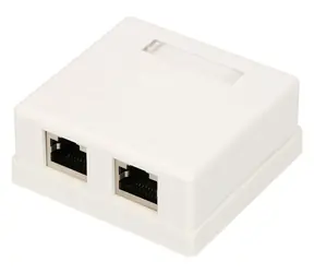 Extralink Nástěnná zásuvka 2x RJ45 CAT5E STP / Zásuvka / na zeď / CAT5E / STP