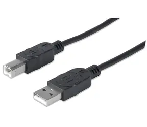 Manhattan USB 2.0 A-B černá / Propojovací kabel / 1,8 m / 480 Mbit/s