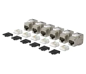 StarTech Keystone Jack CAT8 stříbrná / Keystone Jack / RJ-45 / stíněný / bez nářadí / 6 ks