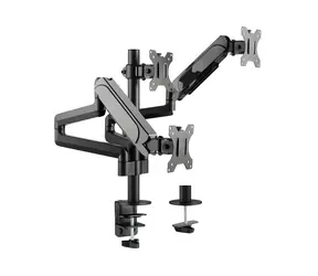 Equip stolní držák pro 3 monitory černá / Stolní držák pro monitor / 17-27" / nosnost 7 kg / VESA 75-100 mm / 360°