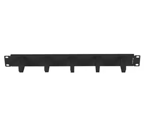 Lanberg Organizér kabelů typ B černá / Organizér kabelů / 19" rack / 1U / 5 kovových držáků