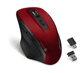 CONNECT IT Dual SmartSwitch červená / Bezdrátová myš / USB-A + USB-C přijímač / 1x AA baterie