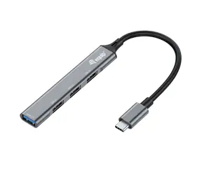Equip 4-Port USB-C Hub černá / USB hub / 1× USB-A 3.2 + 3× USB-A 2.0 / 5 Gbps / hliník