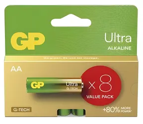 GP AA Ultra alkalická / Baterie / LR6 / 1,5 V / 8 ks