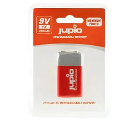 Jupio dobíjecí baterie 9V 250 mAh (1ks) / Baterie / Nabíjecí / 9V (6LR61)