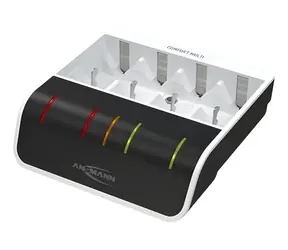 Ansmann Comfort Multi bílá/černá / Nabíječka / USB / 4 baterie / LED displej