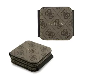 Guess PU 4G MagSafe hnědá / Bezdrátová nabíječka 3v1 / MagSafe