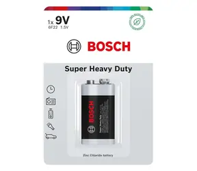 Bosch 6F22SHD1B/00 Super Heavy Duty 9V / Baterie / Alkalická / 6F22 / 1 ks