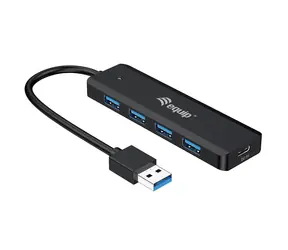Equip USB Hub 4 porty černá / USB hub / 4x USB-A 3.2 Gen 1 / adaptér USB-C / 5 Gbps