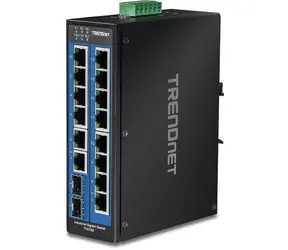 TRENDnet Průmyslový switch 16 portů Gigabit / Switch / 14x Gigabit RJ-45 / 2x SFP / IP30 / DIN lišta