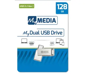 MyMedia MyDual 128GB stříbrná / Flash disk / USB-C/USB-A / USB 3.2 Gen 1