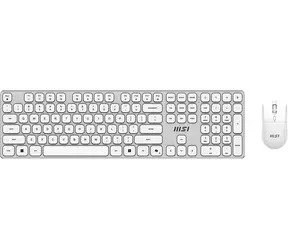 MSI FORGE K210 bílá / Bezdrátová sada klávesnice a myši / dobíjecí / USB / US layout