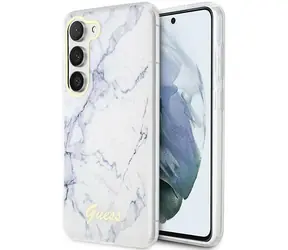 GUESS Marble bílá pro Samsung Galaxy S23 / Kryt / hardcase