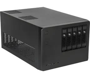 SilverStone SST-CS351B černá / NAS skříň / µATX / 5x 3,5”/2,5” disk / SAS-12G a SATA-6G