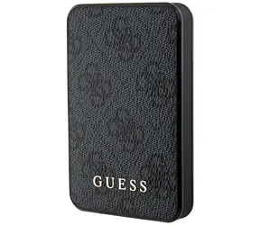 Guess PU 4G Leather Metal Logo černá / Powerbanka / 5000mAh / 15W