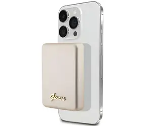 Guess MagSafe Metal Script Logo zlatá / Powerbanka / 5000 mAh / 15W