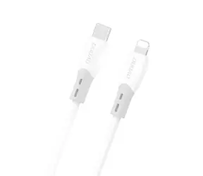 Dudao Datový kabel L25SX / USB-C / Lightning 30W / silikonové opletení / 2 m / bílá