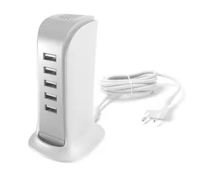 Dudao A5EU bílá / Síťová nabíječka s kabelem / 5x USB-A