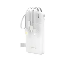 Dudao K11 10000mAh bílá / Powerbanka / s vestavěnými kabely