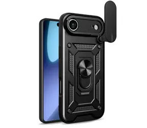 Hurtel Hybrid Armor CamShield pro iPhone 17 Air černá / Kryt / Se stojánkem / Krytka kamery