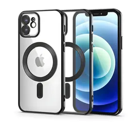 Tech-Protect MagShine Line černá / Kryt / Apple iPhone 12 / MagSafe