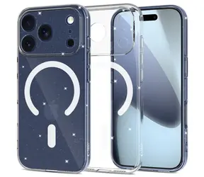 Tech-Protect FlexAir MagSafe čirá s třpytkami / Kryt / Apple iPhone 17 Pro Max / MagSafe / Silikon