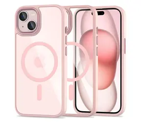 Tech-Protect MagMat průhledná růžová / Kryt pro Apple iPhone 15 / MagSafe