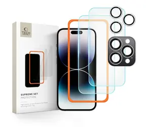 Tech-Protect Supreme Set Apple iPhone 16 Pro / Ochranné sklo / 3 ks / transparentní