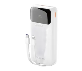 Dudao K15Pro 20000mAh bílá / Powerbanka / USB-C / USB-A / vestavěné kabely Lightning / USB-C / 22.5W