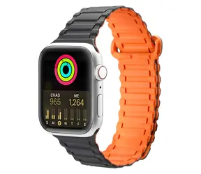 Dux Ducis Armor řemínek černá / Řemínek / Apple Watch SE, Series 9-1 / 38, 40, 41 mm / silikonový, magnetické zapínání