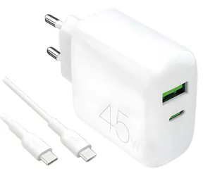 Puro Daily PRO LITE bílá / Nabíjecí sada / USB-A + USB-C / PD 45W / kabel USB-C