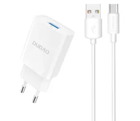 Dudao A4EU síťová nabíječka s kabelem USB-C bílá / USB-A / 2.1A