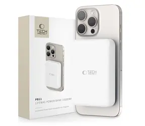 Tech-Protect LifeMag PB11 bílá / Powerbanka / MagSafe / 10000 mAh / 15W / USB-C