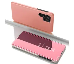 Hurtel Clear View pouzdro pro Samsung Galaxy S25 Ultra růžové / Pouzdro / Flip / průhledné okénko