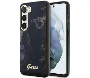 GUESS Golden Marble černá pro Samsung Galaxy S23 / Kryt / hardcase