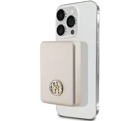 Guess 4G Strassed Metal Logo MagSafe 3000mAh zlatá / Powerbanka / Bezdrátové nabíjení 5W