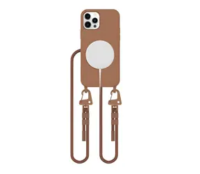 Tech-Protect MagNecklace hnědá / Kryt pro Apple iPhone 12 a 12 Pro / MagSafe / šňůrka na krk