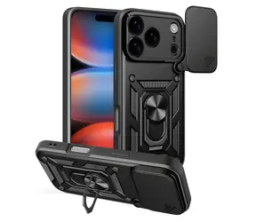 Hurtel Hybrid Armor Camshield černá / Kryt / Stojánek / Kryt kamery / Apple iPhone 17 Pro