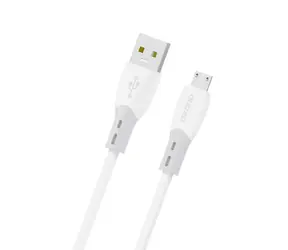 Dudao L25SM bílá / Datový kabel / USB-A / micro USB 3A / 1 m