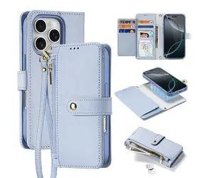 Dux Ducis Lawa iPhone 16 Pro modrá / Pouzdro / kožené / odnímatelná peněženka / magnetické