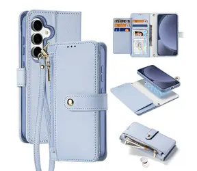 Dux Ducis Lawa modrá / Pouzdro / Samsung Galaxy S25+ / Kůže / Odnímatelná peněženka / MagSafe