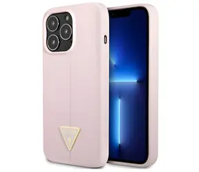 Guess Silicone Triangle fialová / Zadní kryt / Apple iPhone 13 Pro, iPhone 13 / 6,1" / Silikonový