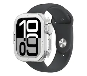 AmazingThing Titan Pro stříbrná / Ochranný kovový kryt / Apple Watch 11 46 mm / hliníkový
