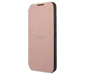 Guess GUBKS22MPSASBPI S22+ růžová / Flipové pouzdro / Samsung Galaxy S22+ / Saffiano Stripes