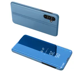 Hurtel Clear View Case modrá / Flipové pouzdro / Samsung Galaxy A14 / průhledné