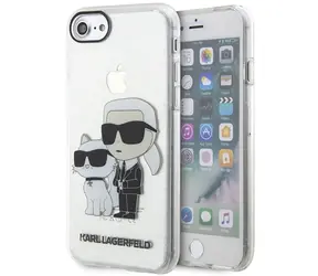 Karl Lagerfeld Glitter Karl & Choupette Hardcase transparentní / Kryt / pro Apple iPhone 7/8/SE 2020/SE 2022
