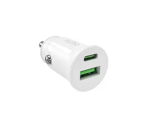 Puro PRO LITE bílá / Autonabíječka / USB-A + USB-C / PD 20W