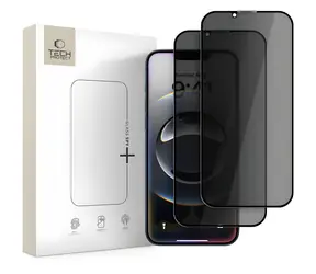Tech-Protect Anti Spy Glass Pro+ iPhone 17e/16e/14/13 Pro/13 černá / Ochranné sklo / Privacy filtr / 2 ks