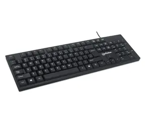 Manhattan USB klávesnice černá / Klávesnice / drátová / USB / 104 kláves / numerický blok